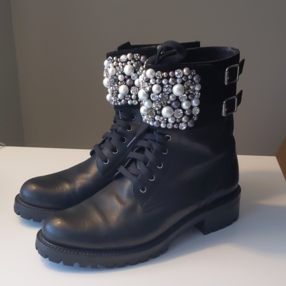 rene caovilla combat boots